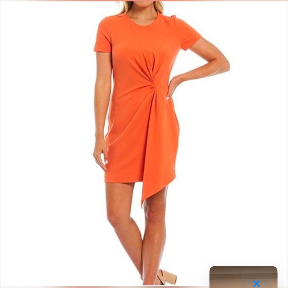 Badgley Mischka Asymmetrical Orange Dress